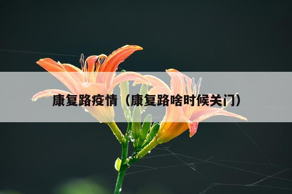 康复路疫情（康复路啥时候关门）
