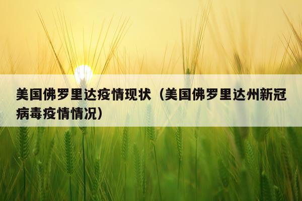 美国佛罗里达疫情现状（美国佛罗里达州新冠病毒疫情情况）