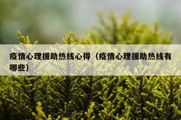 疫情心理援助热线心得（疫情心理援助热线有哪些）