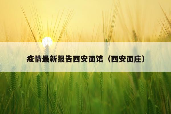 疫情最新报告西安面馆（西安面庄）
