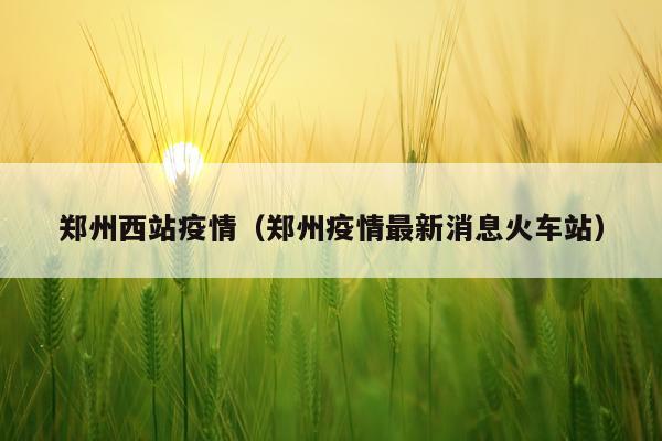 郑州西站疫情（郑州疫情最新消息火车站）