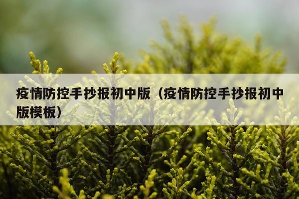 疫情防控手抄报初中版（疫情防控手抄报初中版模板）