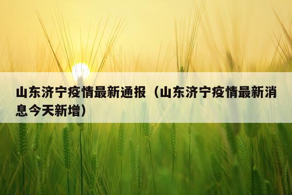 山东济宁疫情最新通报（山东济宁疫情最新消息今天新增）