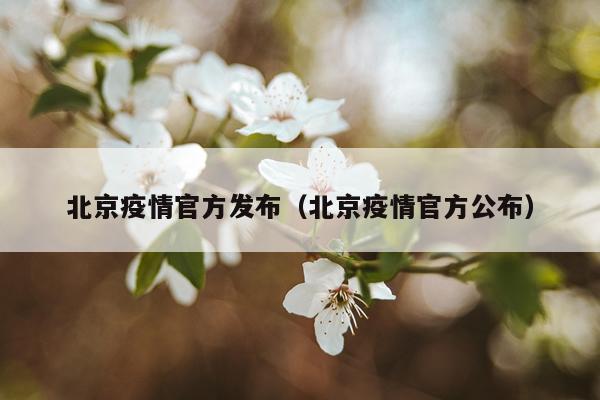 北京疫情官方发布（北京疫情官方公布）
