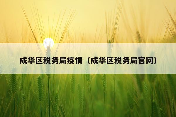成华区税务局疫情（成华区税务局官网）