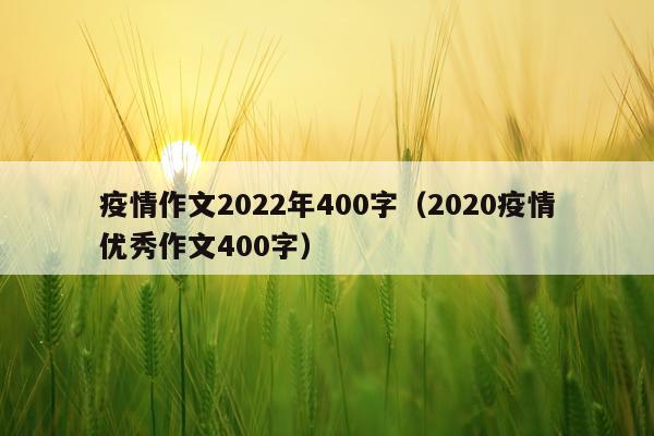 疫情作文2022年400字（2020疫情优秀作文400字）