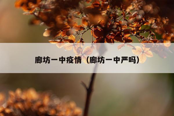 廊坊一中疫情（廊坊一中严吗）