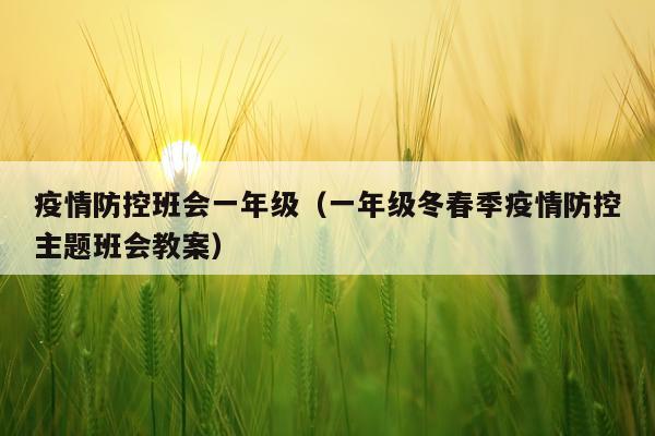 疫情防控班会一年级（一年级冬春季疫情防控主题班会教案）