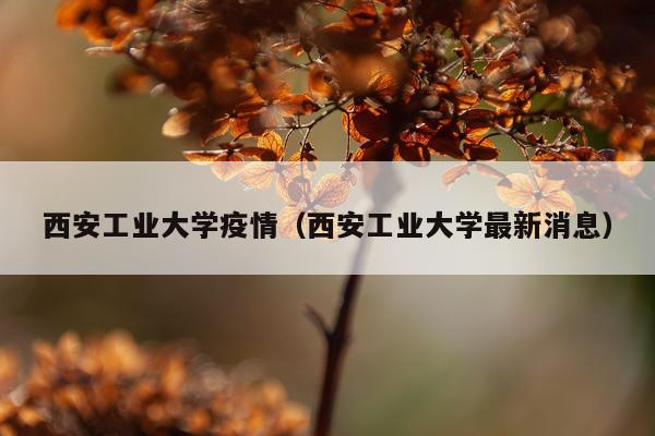 西安工业大学疫情（西安工业大学最新消息）