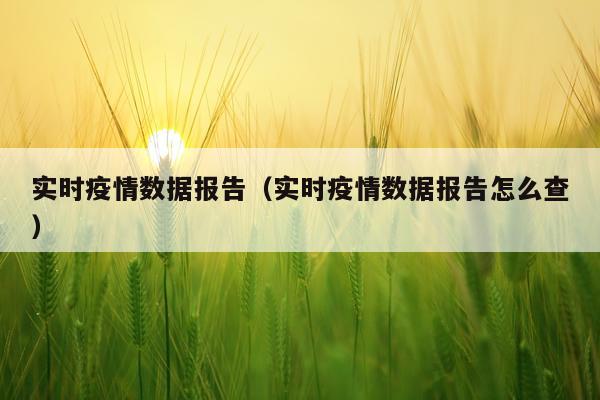 实时疫情数据报告（实时疫情数据报告怎么查）
