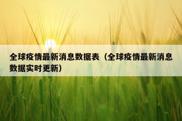 全球疫情最新消息数据表（全球疫情最新消息数据实时更新）
