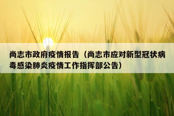 尚志市政府疫情报告（尚志市应对新型冠状病毒感染肺炎疫情工作指挥部公告）
