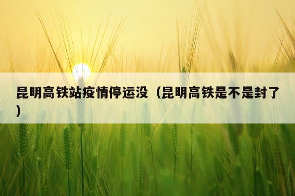 昆明高铁站疫情停运没（昆明高铁是不是封了）