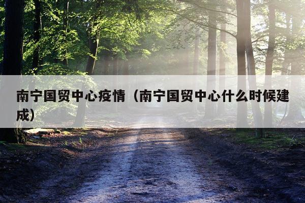 南宁国贸中心疫情（南宁国贸中心什么时候建成）