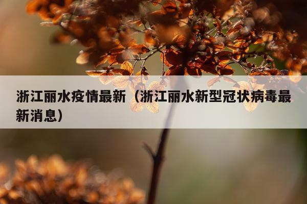 浙江丽水疫情最新（浙江丽水新型冠状病毒最新消息）