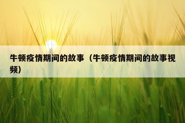 牛顿疫情期间的故事（牛顿疫情期间的故事视频）