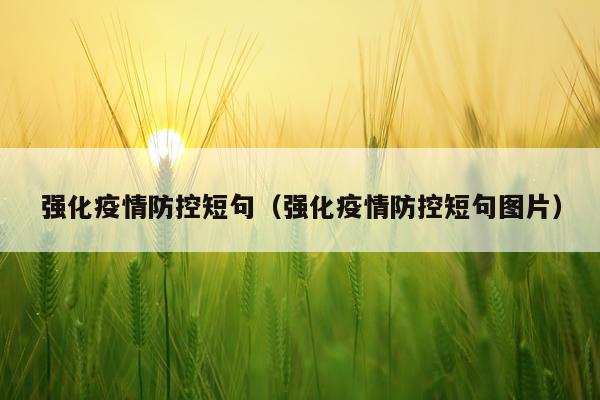 强化疫情防控短句（强化疫情防控短句图片）