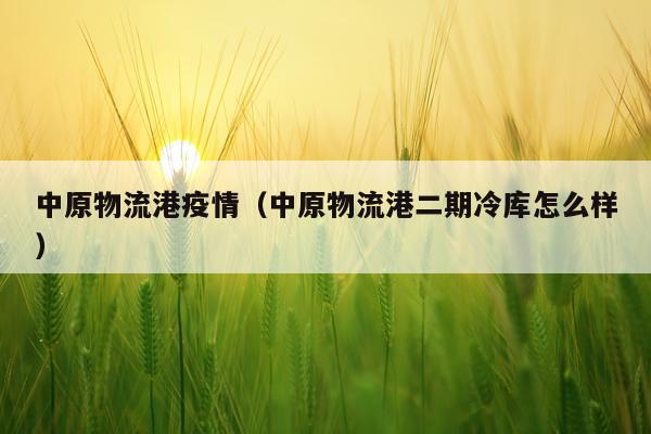 中原物流港疫情（中原物流港二期冷库怎么样）