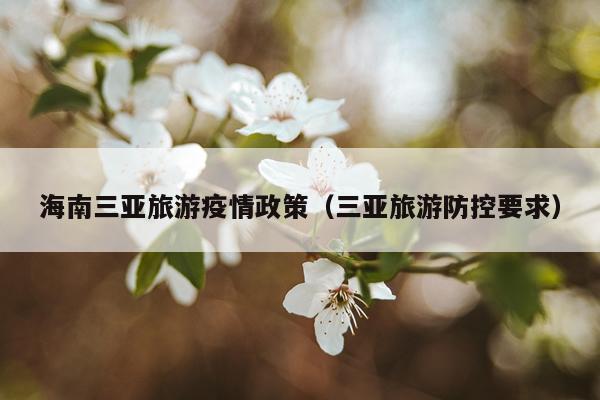 海南三亚旅游疫情政策（三亚旅游防控要求）