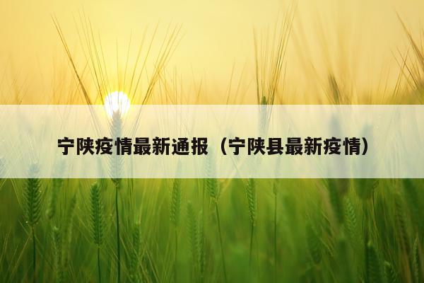 宁陕疫情最新通报（宁陕县最新疫情）