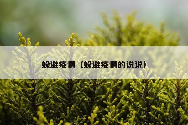 躲避疫情（躲避疫情的说说）