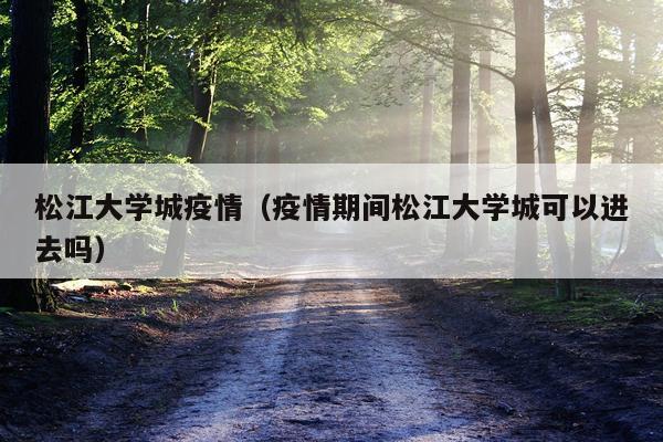松江大学城疫情（疫情期间松江大学城可以进去吗）