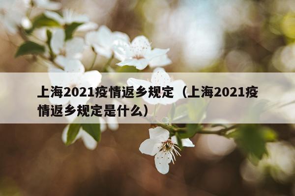 上海2021疫情返乡规定（上海2021疫情返乡规定是什么）