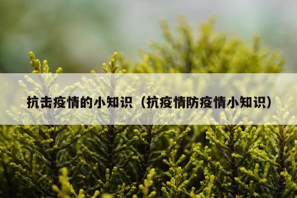 抗击疫情的小知识（抗疫情防疫情小知识）